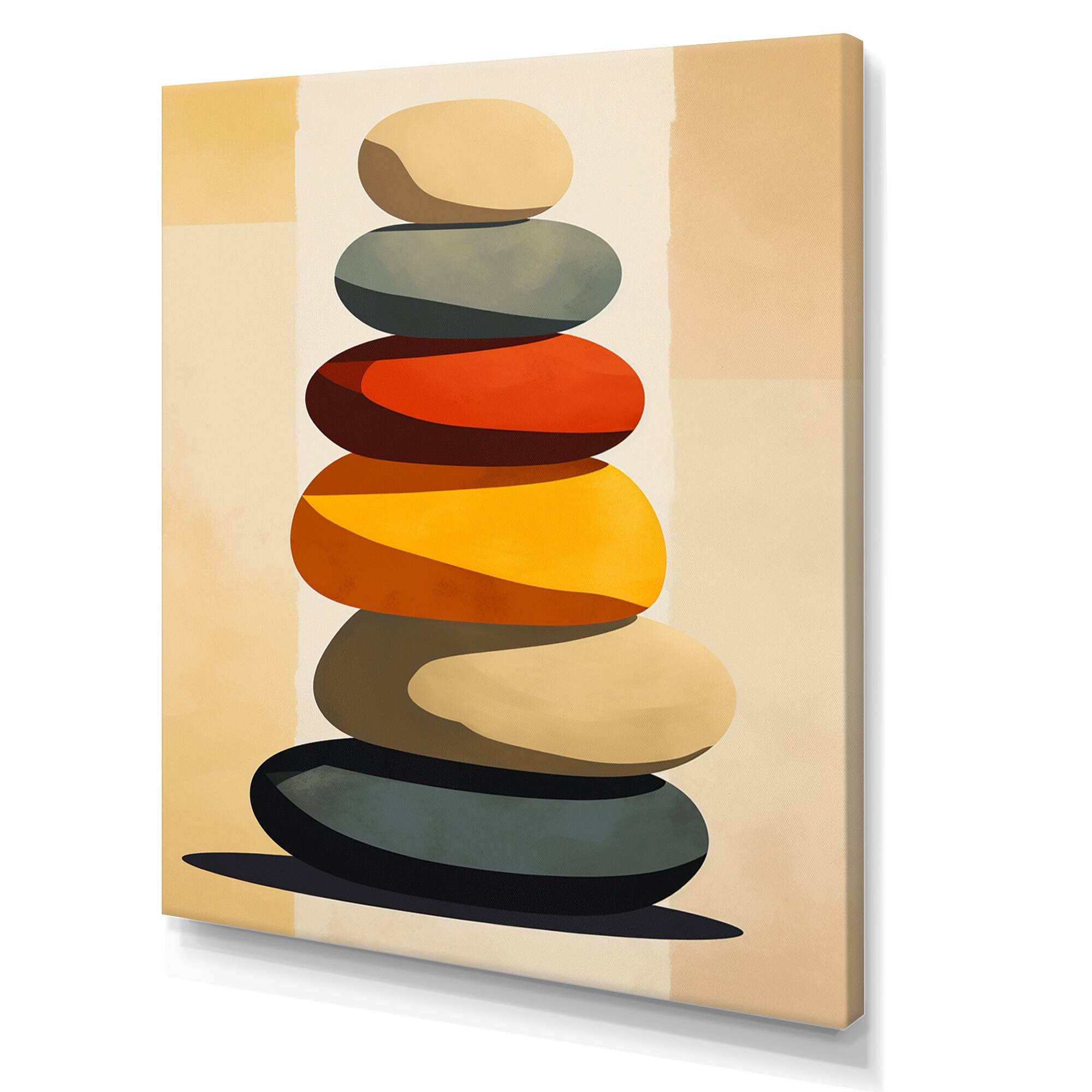 Designart "Visual Tranquility Rock Balancing" Spiritual Stone Wall Art